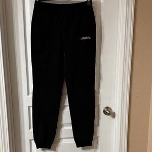 Urban Edge Black Jogger Pants with White Logo